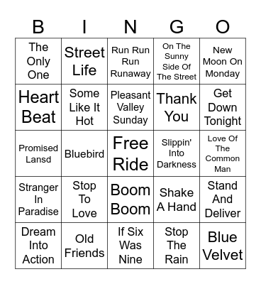 September Vinyl Bingo Card