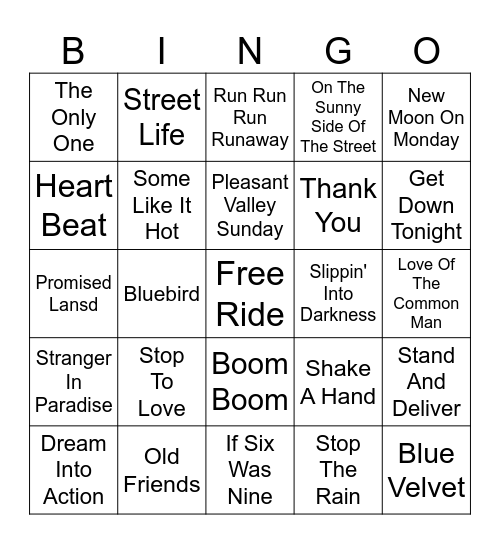 September Vinyl Bingo Card