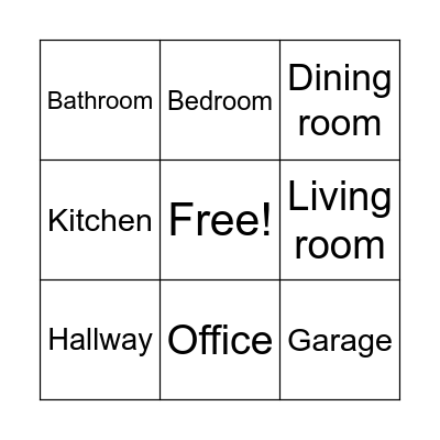 Rooms in the House Bingo Card