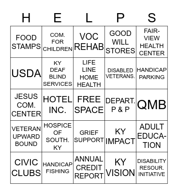 LIFESKILLS COMMUNITY RESOURCES Bingo Card