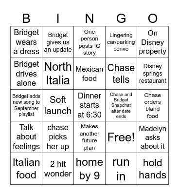 2nd Date ! Bingo Card
