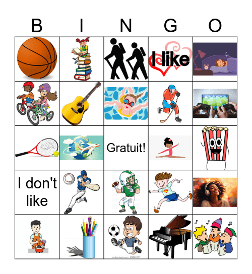 Les sports et les loisirs Bingo Card