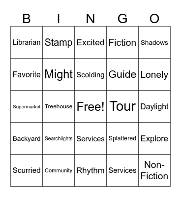 Vocabulary Bingo Card