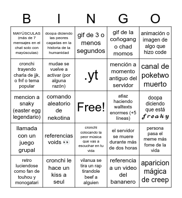 Bingo de La Coñgoang Bingo Card