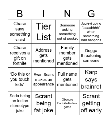 LSC Bingo Card