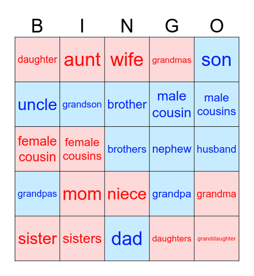 SP1_U2_L1-FAMILIA Bingo Card