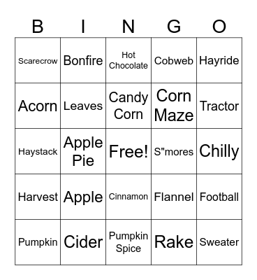 FALL Bingo Card