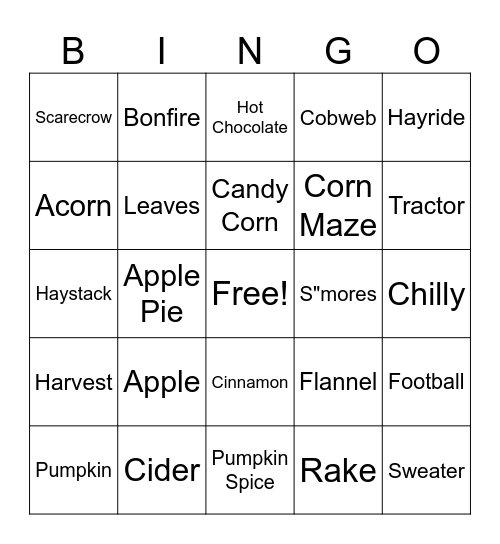 FALL Bingo Card