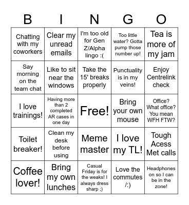 Office Champions Bingo Card