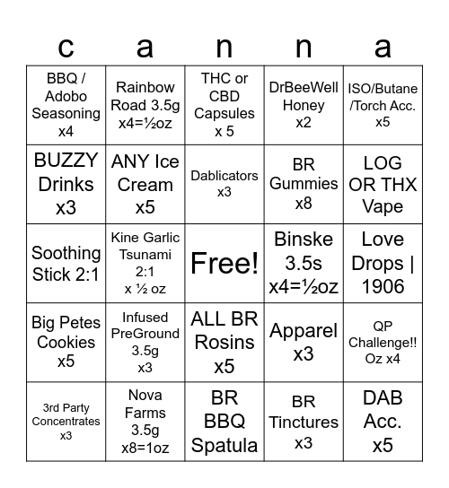 EASTIE BINGO 9/20 - 9/26 Bingo Card