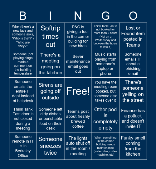 IT Bingo V4 Bingo Card