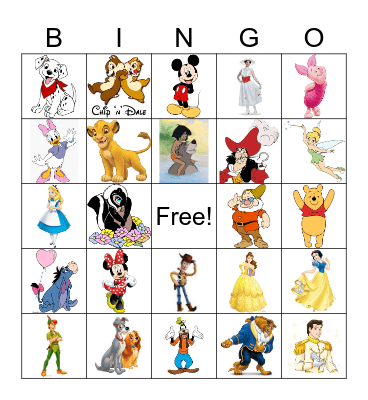 Kem's Disney Birthday Bingo Card