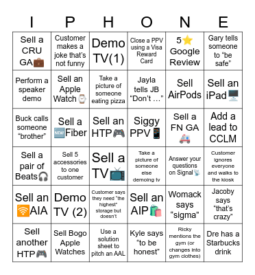 TheVille™️ Apple Launch Bingo Card