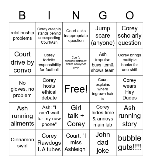 The Three Amigos Bingo Card