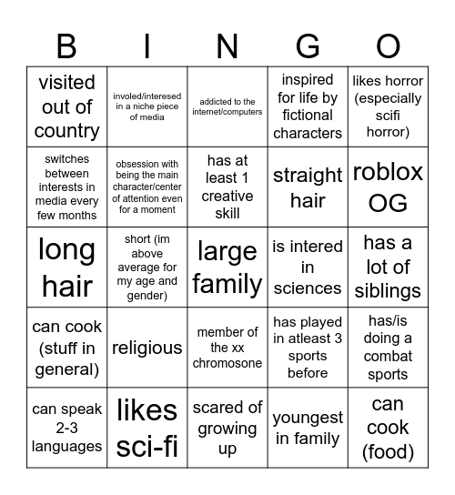 zena bingo Card