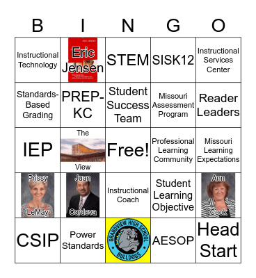 Grandview C4 Bingo - Day 1 Bingo Card