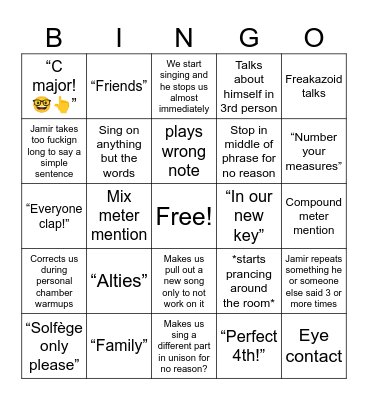 U Bingo Card