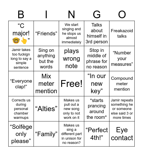 U Bingo Card