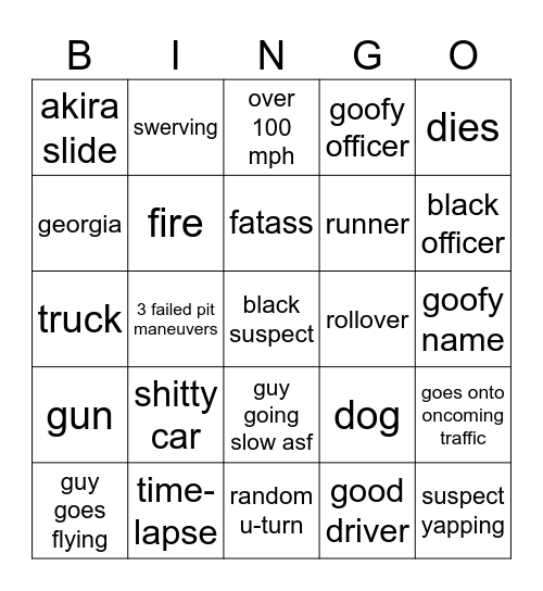 police thingamabob Bingo Card