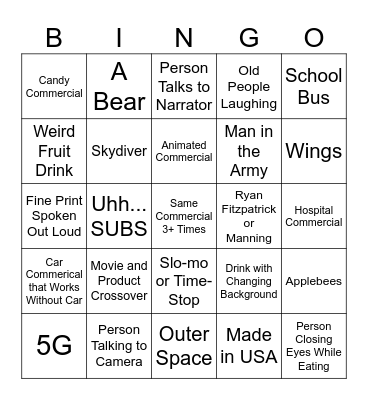 Car Bingo Card