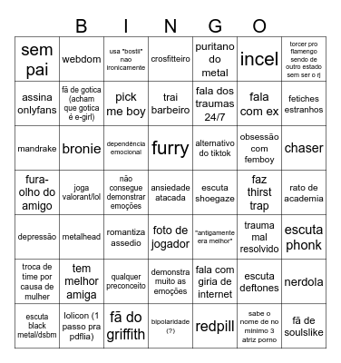 Red flag masculina Bingo Card