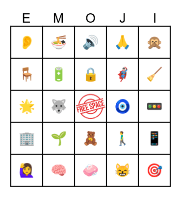 EMOJI BINGO - CLASS RULES Bingo Card
