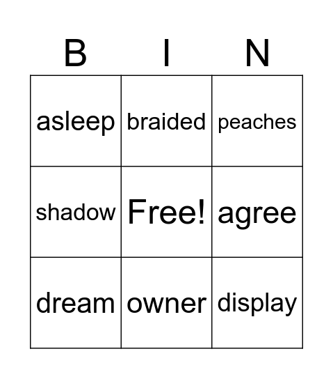 Unit 1 Week 4 Bingo Card