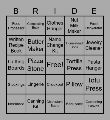 Presents Bingo Card