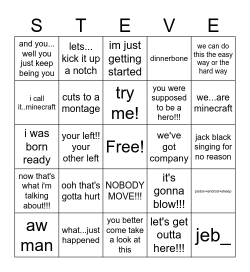 I am... Bingo Card