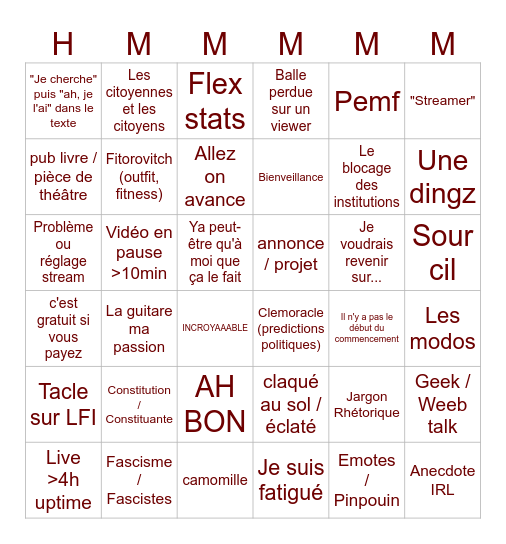 13/11 SUPER SMASH BINGO CLEMO Bingo Card