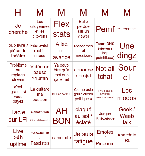 20/12 SUPER SMASH BINGO CLEMO Bingo Card