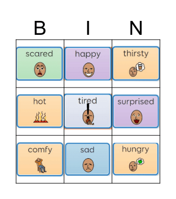 Feelings Bingo Card