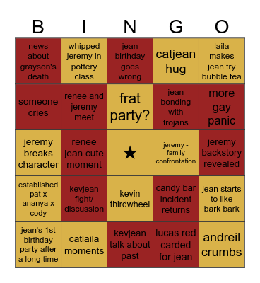 tsc 2 Bingo Card