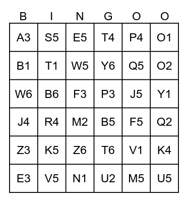 ENGLISH TENSES Bingo Card
