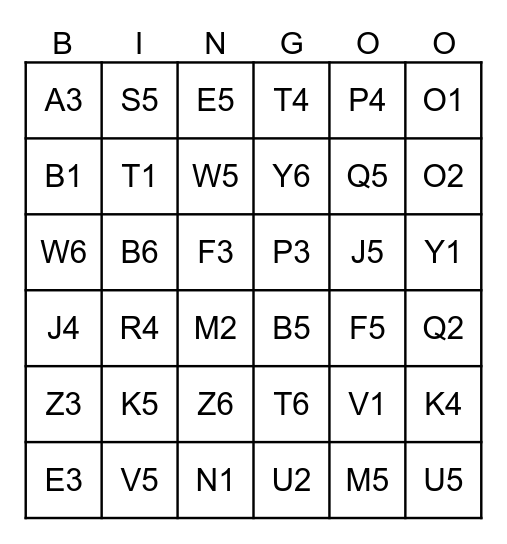 ENGLISH TENSES Bingo Card