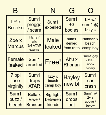 Spring/Summer Bingo Card