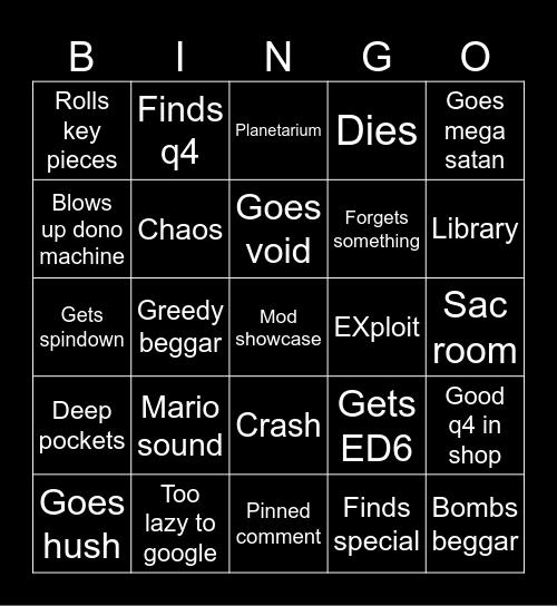 Lavencas bingo Card