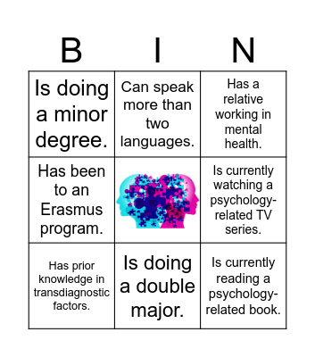 Getting to Know You Bingo Card