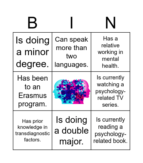 Getting to Know You Bingo Card