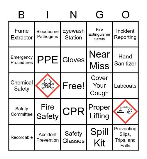 Safety Bingo Card