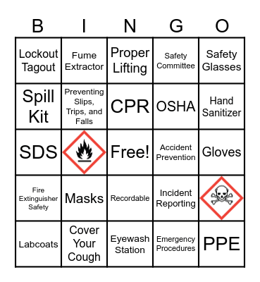 Safety Bingo Card