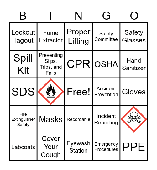 Safety Bingo Card