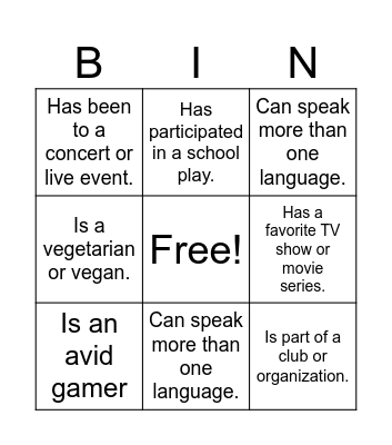 Find someone who... Bingo! Bingo Card