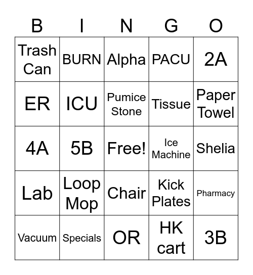 EVS Bingo Card