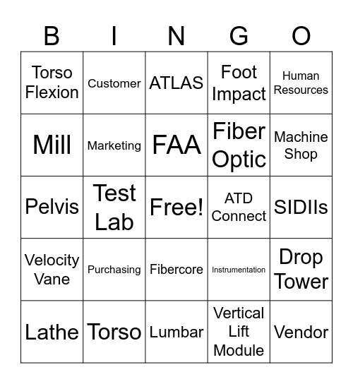Humanetics Bingo Card