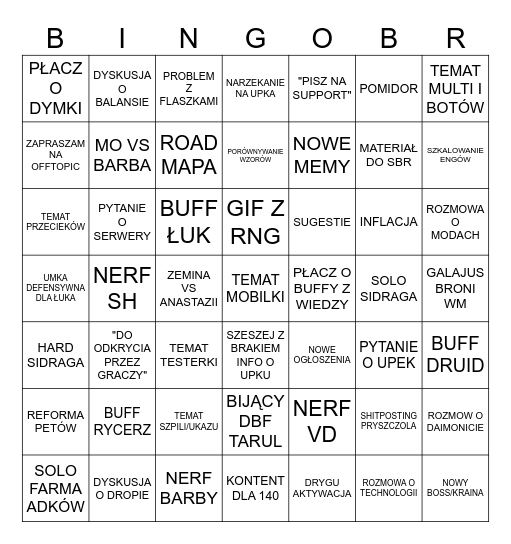 BINGO DISCORDA BROKENRANKS Bingo Card