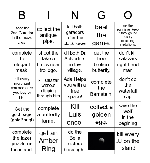 Resident evil 4 Bingo card Bingo Card