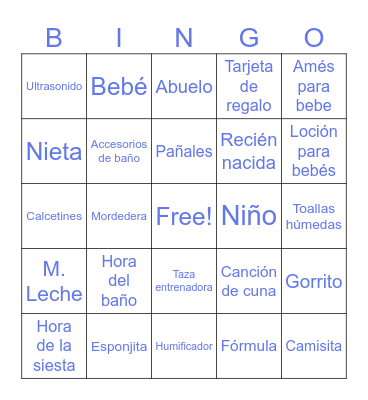 BABY SHOWER Bingo Card