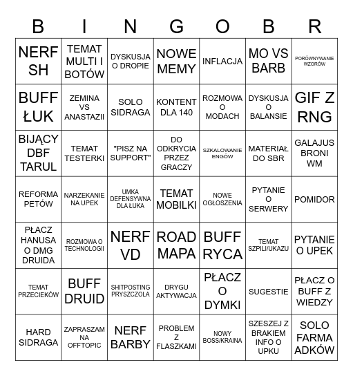 BINGO DISCORDA BROKEN RANKS Bingo Card