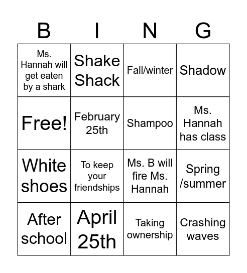 Bingo Card